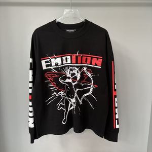 Sweat-shirt à capuche rétro délavé de haute qualité, poids lourd, 100% coton, manches longues, émotions mixtes, style streetwear décontracté pour hommes - Product Image 1