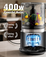 4-kops babyvoedselmaker, 400W elektrische molen/hakselaar voor fruit, groenten, vlees en babyvoeding