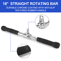 Ensemble de 4 barres de rotation chromées, corde pour triceps et barre en forme de V, équipement de fitness pour la salle de sport à domicile, câble en acier et caoutchouc, poignées en D et en V