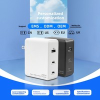 Chargeur GaN ignifuge 140W multi-ports 2C1A PD 3.1, adaptateur de charge rapide pour iPhones et ordinateurs portables