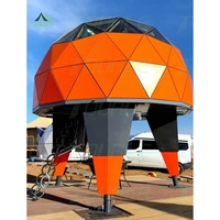 Maison conteneur préfabriquée, capsule étoile mobile, capsule étoile en verre, maison extérieure à deux étages