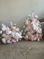 Ramo de Rosas de Seda Rosa y Blanco para Boda, Decoración Floral para Mesa de Comedor, Flores Artificiales para el Hogar