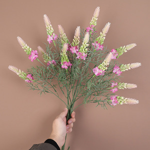 Fleur artificielle de sauge Ruilisi, branche unique, rose, violette, blanche, en plastique et tissu, pour décoration maison, hôtel, mariage - Product Image 1