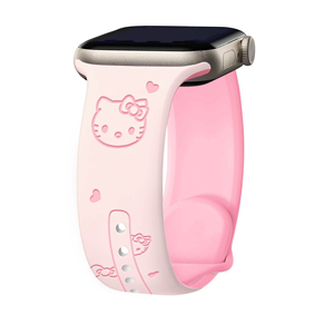 สายนาฬิกาซิลิโคนลายการ์ตูน KT Cat พร้อมโบว์  แบบนูนลาย  สายรัดข้อมือยาง สำหรับ Apple ultra 49 46 45 42 40 มม. Series น่ารัก - Product Image 3