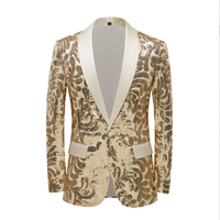Vestes de costume pour hommes avec paillettes, sequins, boutons, pour soirée, danse, veste de soirée, costume de mariage, blazer pour homme, costume formel pour gentleman