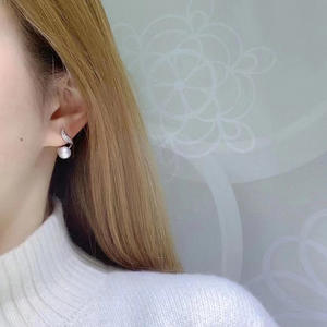 Accesorios de Plata S925 para DIY con Perlas, Bandeja Vacía con Cuentas Redondas de 9-12 mm y Gancho para Pendientes de Moda 21742 - Product Image 3