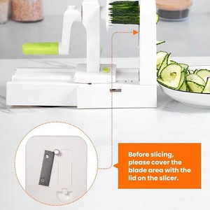 5 Blades <b>Vegetable</b> Spiralizer Zucchini Noodle Maker Best Veggie Spiral Slicer Curly Fry Chopper <b>Cutter</b> Pasta Spaghetti Maker - Product Image 5