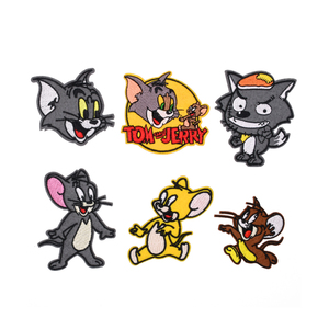 Klassischer Cartoon Jerry Maus Blumenmuster Aufnäher zum Aufbügeln oder Aufnähen DIY-Dekoration für Jeans Rucksäcke Hüte Stickerei-Patches - Product Image 3