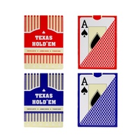 YH Offre Spéciale Prix Usine Cartes à Jouer en Plastique Texas Double Jeu Forme Carrée 6.3X8.8 cm Rouge/Bleu OEM/ODM En Stock