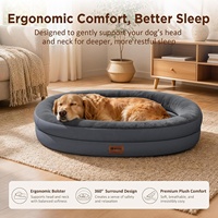 Lit orthopédique pour chien, coussin rond à 360 degrés pour grands chiens, imperméable, antidérapant, housse lavable en machine, OEM ODM personnalisé