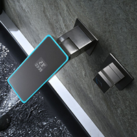 Robinet d'eau thermostatique intelligent pour salle de bain avec affichage de température à LED Robinet d'eau en acier inoxydable