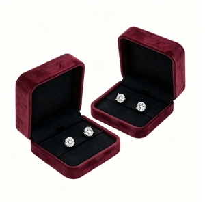 Luxury Microfiber <b>Earring</b> Stud Hinged <b>Box</b> Custom Logo Branded Jewelry Packaging Case Small <b>Gift</b> <b>Box</b> Bulk Manufacturer Direct - Product Image 2