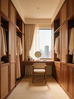 Ensemble de dressing autoportant en MDF de style mid-century, design écologique, pliable, réglable, durable, grande capacité pour chambre à coucher