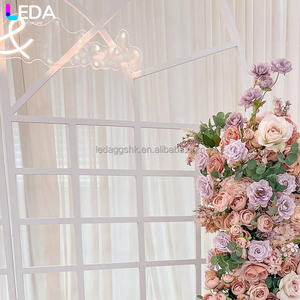 LEDA Decoración para Eventos de Boda, Fondo Acrílico Blanco de Lujo, Juego de Dos Piezas, Arco de Flores Colgante - Product Image 4
