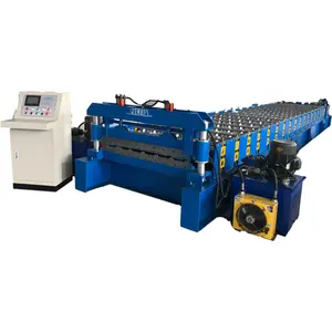 Chinese roll forming machine manufacturer factory roofing panel trapezopid Corrugated Roof tile making machine in stock RTS