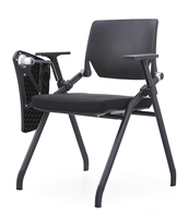 Chaises de conférence exécutives modernes avec tablette, chaise de bureau pliable à roulettes, chaises d'accueil empilables