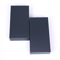 Boîte d'emballage rigide rectangulaire noire pour téléphone, design surélevé, adhérence instantanée, ensemble de trois pièces, pour l'électronique grand public et les appareils mobiles