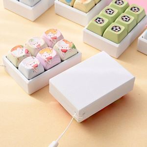 Al por mayor, Llavero con 6 mini interruptores mecánicos, con teclas PBT de dibujos animados lindos en forma de animal, tipo push-pop, clicker antiestrés - Product Image 4