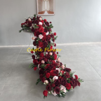 M-FR60 Nouveau style cascade de fleurs d'hortensia vertes, centre de table, roses blanches, fleurs d'allée, décoration de mariage