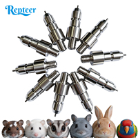 Fontaine à eau automatique ovale portable en acier inoxydable Repteer avec bouchon à vis pour lapin, souris, rongeurs, animaux de compagnie