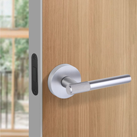 Manija de Puerta Redonda Plateada con Diseño Acordonado para Hogar, Oficina, Hotel, Apartamento, Manija de Puerta de Privacidad