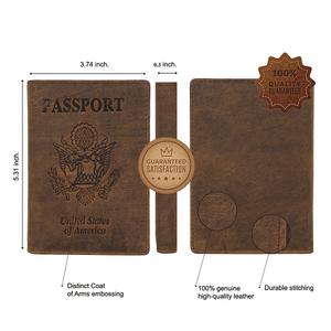 Porte-passeport en cuir véritable fait main de qualité supérieure, blocage RFID, fermeture ouverte, housse de passeport britannique/UK, léger, élégant, unisexe - Product Image 4