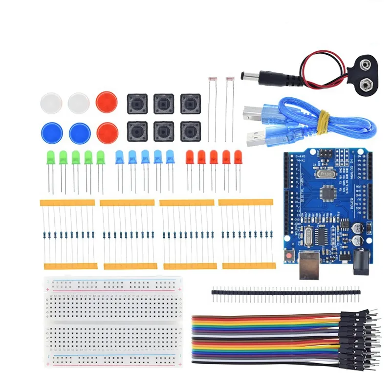 TZT Starter Kit For UNO R3 Mini Breadboard LED Jumper Wire Button For Arduino Diy Kit School Education Lab
