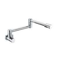 Robinet mural rotatif à 360 degrés en laiton Hongdec, moderne, pliable, monotrou, pour cuisine et salle de bain, avec douchette latérale, eau chaude/froide