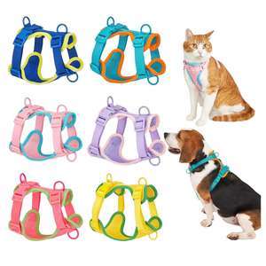 犬用犬用犬用調節可能なポリエステルペットハーネスベストマルチカラーコンフォートメッシュ小型中型大型猫子犬犬用 - Product Image 1