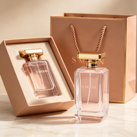 Flacons de parfum carrés rechargeables personnalisés 30/50/100ml avec pompe pulvérisatrice et couvercle, flacon de parfum vide avec boîte cadeau, vente en gros