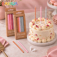 Bougie d'anniversaire longue et fine, créative, à finition lisse et colorée, avec paillettes métalliques, personnalisable, pour la décoration de gâteaux et cadeaux - Grande Vente
