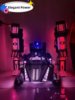 Costume de Robot Led Robot de Fête pour Adulte Combinaisons Led Robot sur Échasses avec pistolet à canon led co2