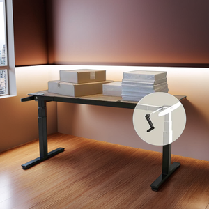 โต๊ะทำงานแบบนั่งปรับระดับด้วยมือปรับได้ด้วยข้อเหวี่ยงสำหรับสภาพแวดล้อมในสำนักงานสีเขียว - Product Image 1