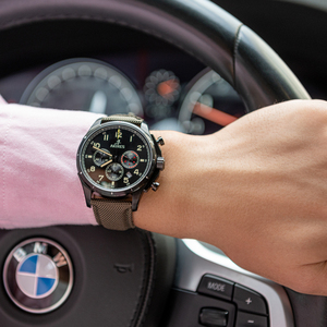 カスタムODMメンズ40mm VK63クォーツ腕時計ステンレス鋼パイロットクロノグラフアラビア数字ミヨタ日本<span class=keywords><strong>Movt</strong></span>ビジネス - Product Image 3