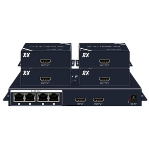 Répartiteur <span class=keywords><strong>HDMI</strong></span> 1x4 HD 1080P, 1 émetteur vers 4 récepteurs, boîtier métallique, transmission 60m sur câble UTP <span class=keywords><strong>RJ45</strong></span> - Product Image 1