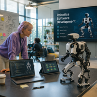 Développement de logiciels de robotique personnalisés, système de contrôle de robots IA, navigation autonome des robots, logiciel embarqué, solution d'automatisation