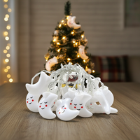 Guirlandes lumineuses LED 10/20 LED en forme de lune souriante, lumières décoratives pour fenêtre, lumières décoratives de vacances