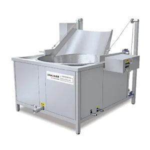 Automatic Stirring Discharging Electric Gas Deep Fryer machine Murukku Samosa Pani Puri Puff Food Frying Machine For India