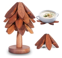 Sous-verre/sets de table modernes, personnalisables, durables, réutilisables, légers, en bois, écologiques, résistants à la chaleur, en forme d'arbre, anti-brûlure