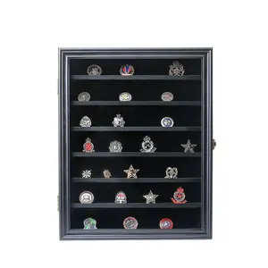 2022 New Fashion Custom Finish Shelf Coin Challenge Coin Display Stand Casino Chip Holder Rack Shadow Box frame Display Case