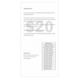 Billets de loterie à gratter personnalisés, impression couleur, OEM ODM, impression numérique pour loterie - Product Image 4