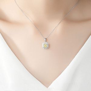 Ensemble de bijoux en argent 925 avec zircon 4x4 mm - Plaqué rhodium - Collier/ Boucles d'oreilles/ Bague classiques pour mariage, fiançailles, anniversaire - Product Image 5