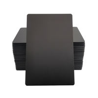 Plaque métallique vierge anti-rouille durable pour carte DIY en aluminium 0,21 mm, format poche portable, découpée, finition noir et or, taille carte de crédit