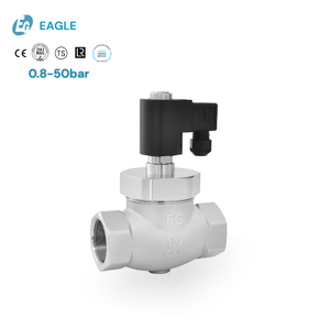 Válvula Solenoide Piloto de Presión Media/Alta EAGLE, 24V CC 220V CA NC/NO, Acero Inoxidable, Rosca/Soldadura para <span class=keywords><strong>Gas</strong></span> y Agua, Antiobstrucción - Product Image 1