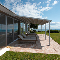 Auvent rétractable motorisé pour terrasse, balcon, patio, en aluminium écologique avec revêtement en poudre, sur mesure, en gros