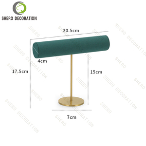 Expositor de mostrador de microfibra y metal para pulseras, brazaletes y relojes para joyería - Product Image 6