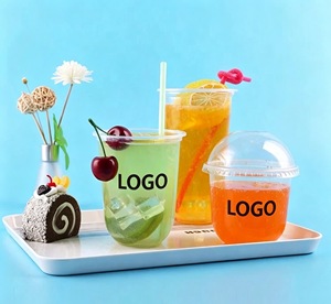 Gobelet jetable en PP transparent givré en forme de U, personnalisé avec logo, pour boissons froides et chaudes, avec couvercle, 90-380/500/700U, fabriqué sur mesure en usine - Product Image 1