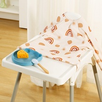 Bavoir pour bébé à manches longues double couche Bavoir pour bébé imperméable Complément alimentaire transfrontalier Blouse imperméable Fermeture à boutons