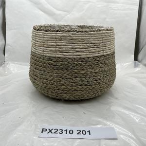 Vente en gros de pot de fleur en corde de maïs en jonc de mer naturel fait à la main panier de jardin en paille tissée pour la maison pour les cadeaux de plantes - Product Image 5