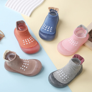 Chaussons-chaussettes tricotés en coton pour bébés et tout-petits, semelles antidérapantes en caoutchouc, vente directe usine, collection printemps, pour filles et garçons, pré-marcheurs - Product Image 2